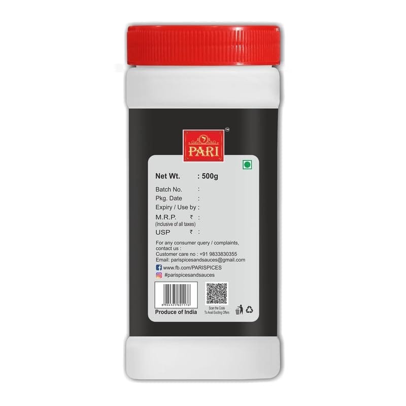 Pari Kitchen King Masala Powder | Blended Spice Mix | for Healthy Delicious & Flavourful Cooking | Easy to Cook | Powder Hygienically Packed | No Preservatives | Indian Spice | Pure & Hygiene | 100% Fresh and Natural | (Pack of 1 x 500g Jar)