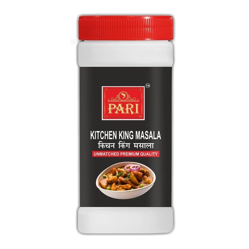Pari Kitchen King Masala Powder | Blended Spice Mix | for Healthy Delicious & Flavourful Cooking | Easy to Cook | Powder Hygienically Packed | No Preservatives | Indian Spice | Pure & Hygiene | 100% Fresh and Natural | (Pack of 1 x 500g Jar)