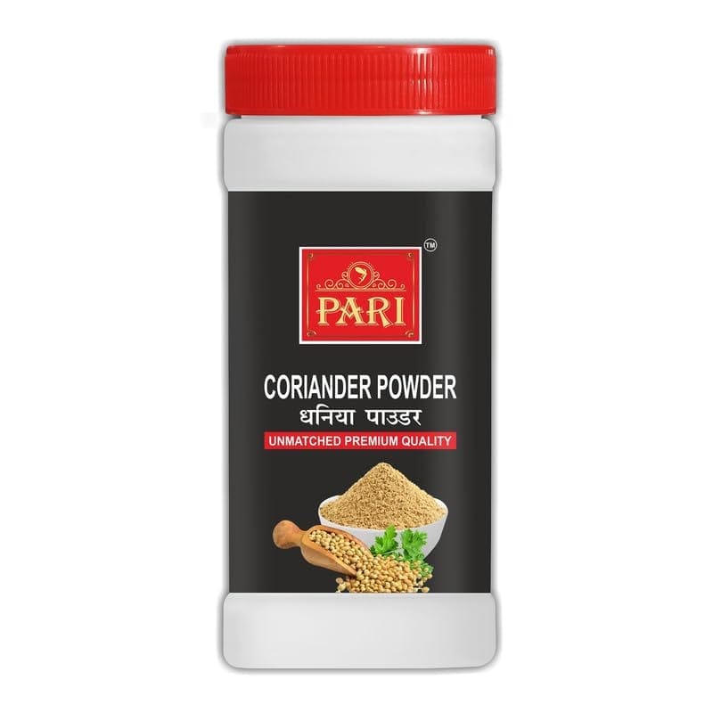 Pari Coriander Dhaniya Powder | Dhania Powder | Jira Powder | Dhana Jeeru/Jiru Powder| Fresh Indian Whole Spices For Cooking (Powder) | Handpicked and Clean | Indian Spices | Chemical and Pesticides Free | (Pack of 1 x 500g Jar)