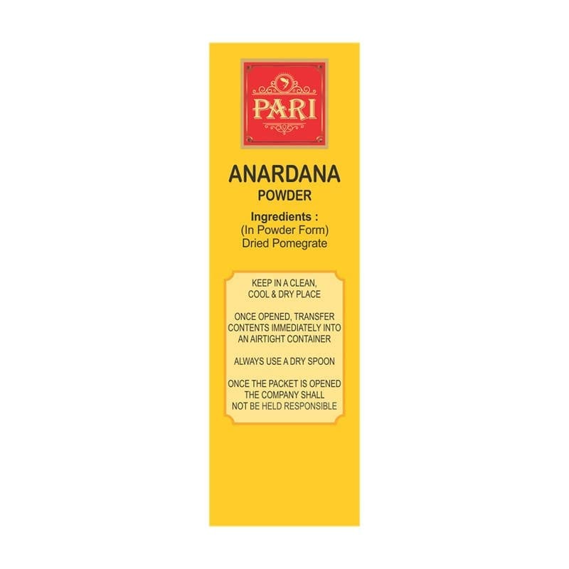 Pari Pure Fresh Anardana Powder - Rich in Flavor Aroma Natural Organic Dried Pomegranate Seed Powder Perfect for Preparing Snacks Dishes Available in 50 gm