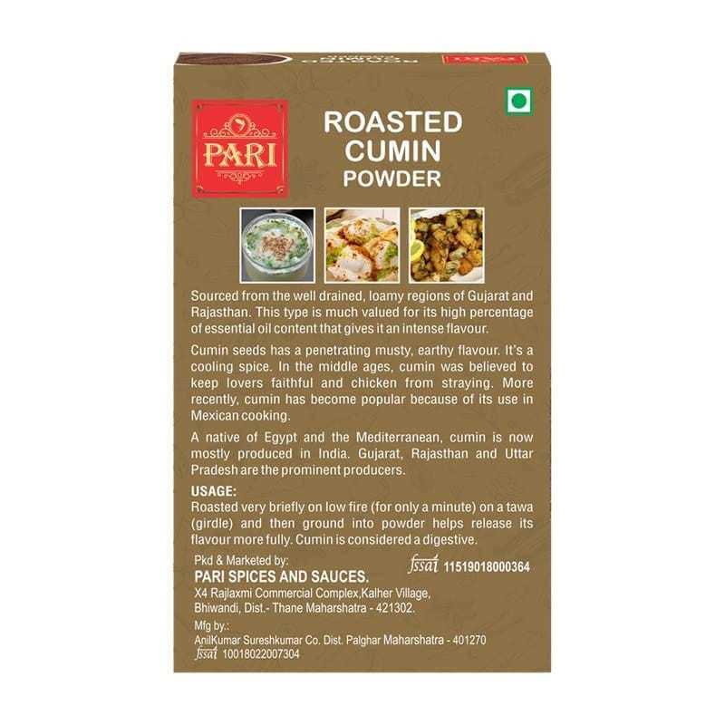 Pari Roasted Jeera Powder | Add a Rich and Nutty Flavor to Your Dishes | Delicious and Aromatic | The Best of Indian Flavors | Hygienically Packed | Preservative Free | 50 gm