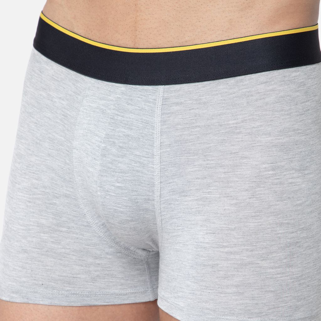 Bummer Men's Solid Micro Modal Trunks Underwear | Ultra Soft & Breathable - Grey Melange