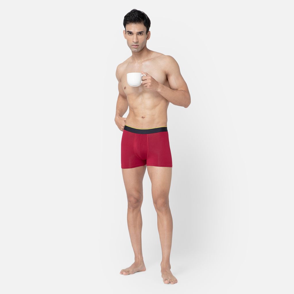 Bummer Men's Solid Micro Modal Trunks Underwear | Ultra Soft & Breathable - Gelada