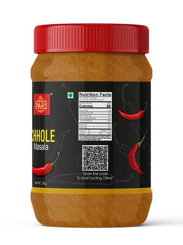 Pari Chhole Masala Powder | Chana Chole Masala | Punjabi Chana Masala | Amritsari Chhole Masala | No Added Colour & No Added Preservatives | (Pack of 1 x 2000g) �
