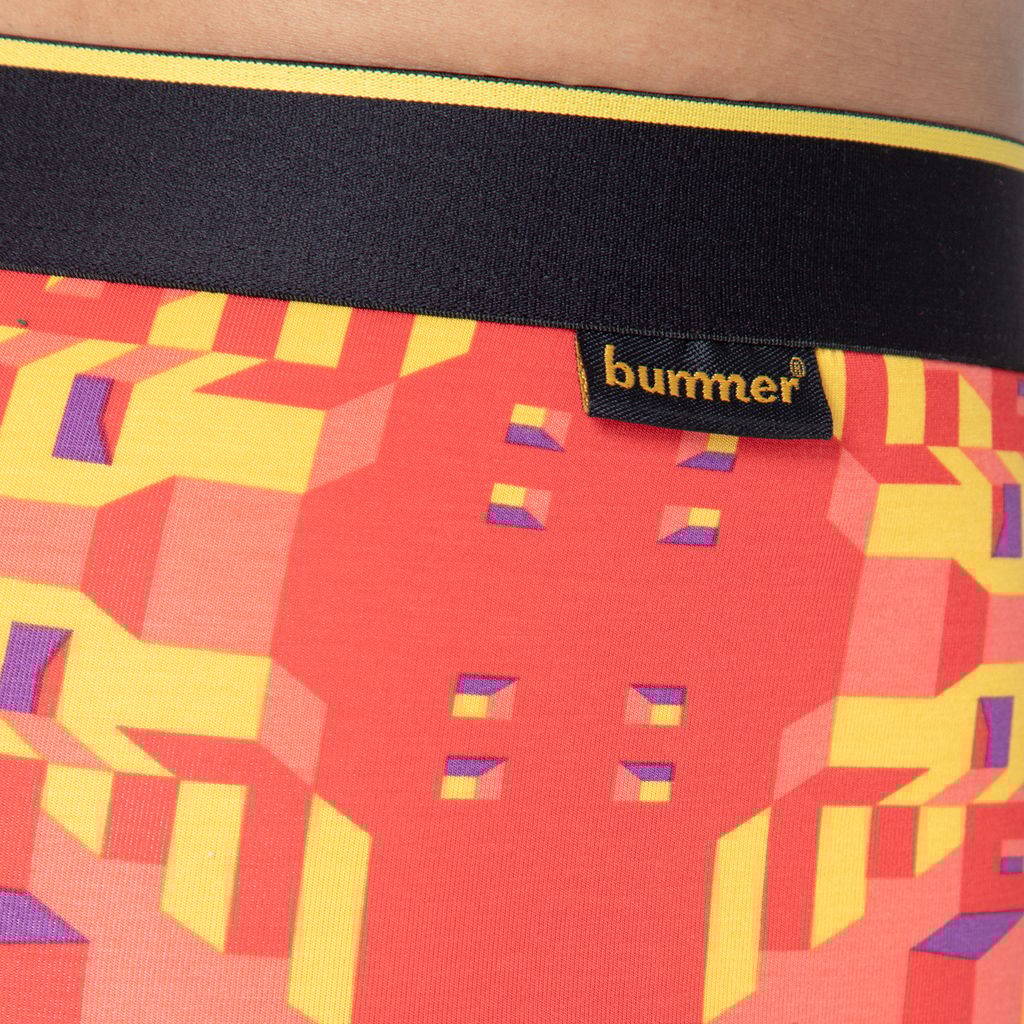 Bummer Men's Printed Micro Modal Trunks Underwear | Ultra Soft & Breathable - Bricked