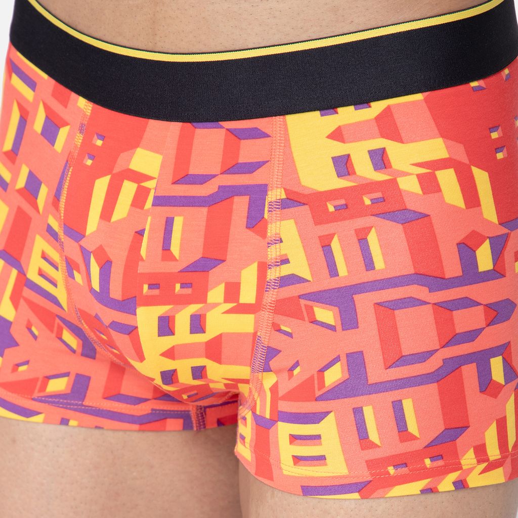 Bummer Men's Printed Micro Modal Trunks Underwear | Ultra Soft & Breathable - Bricked