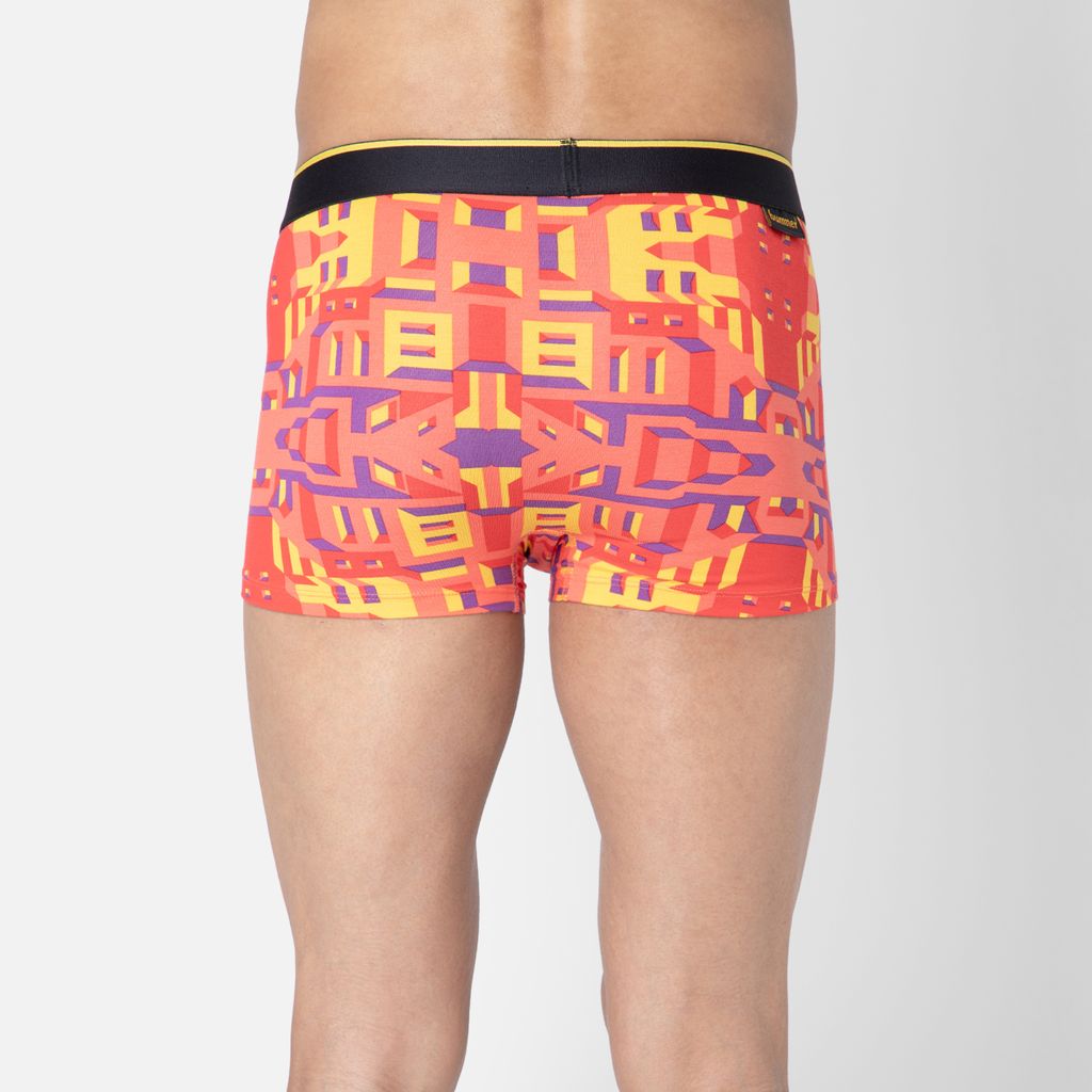 Bummer Men's Printed Micro Modal Trunks Underwear | Ultra Soft & Breathable - Bricked