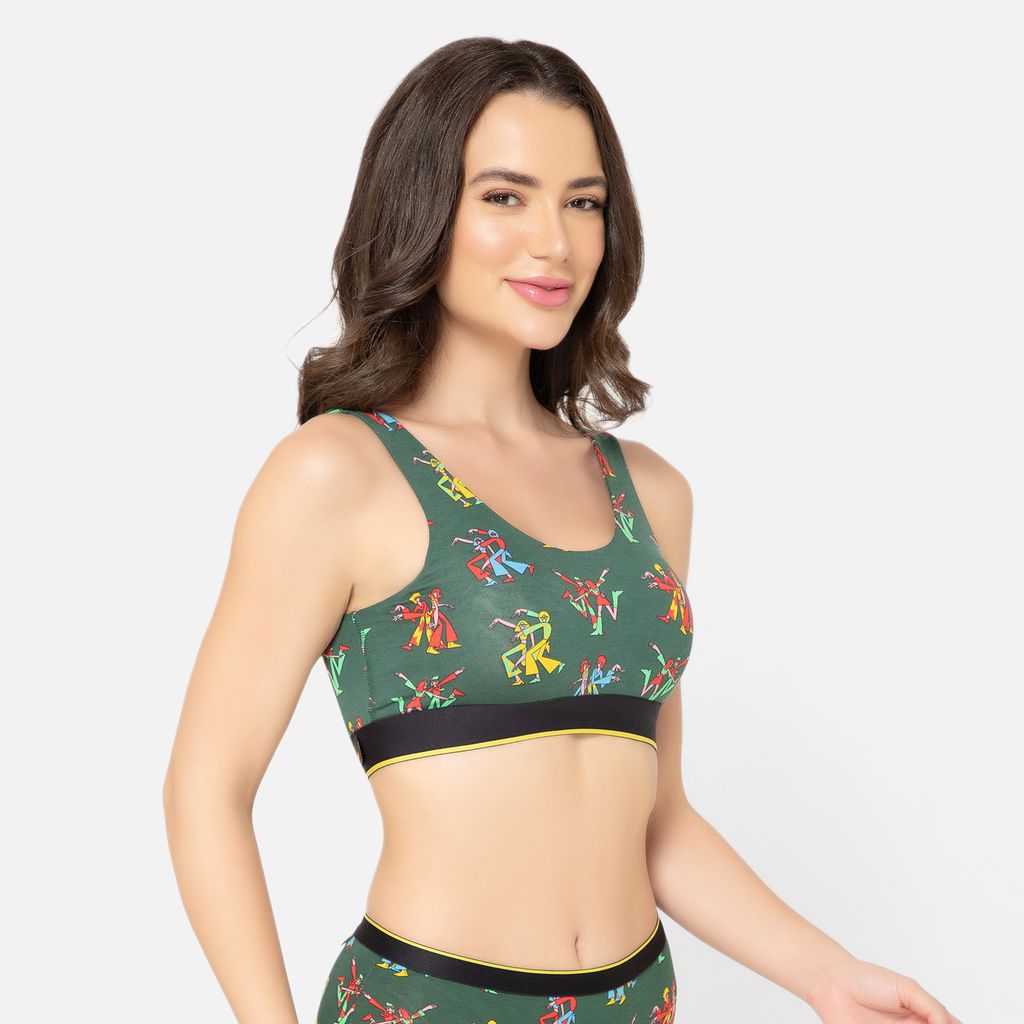 Bummer Women's Proactive Wireless Non Padded Sports Bra | Micro Modal Anti Bacterial & Full Coverage - Disco82