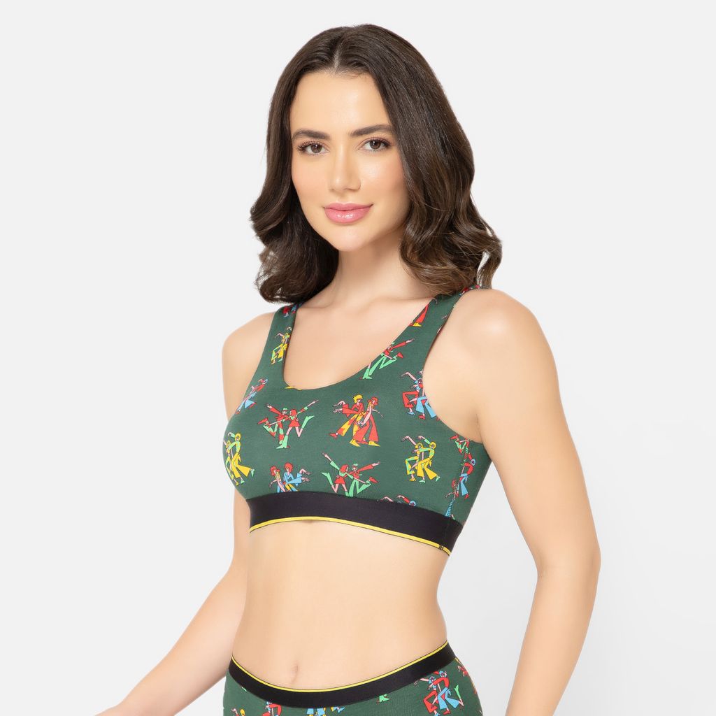 Bummer Women's Proactive Wireless Non Padded Sports Bra | Micro Modal Anti Bacterial & Full Coverage - Disco82