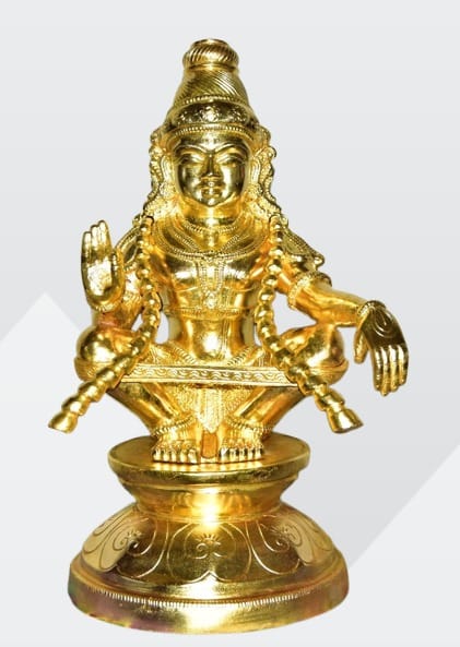 Panchaloha Idol of Lord Ayyappa in Sitting Posture
