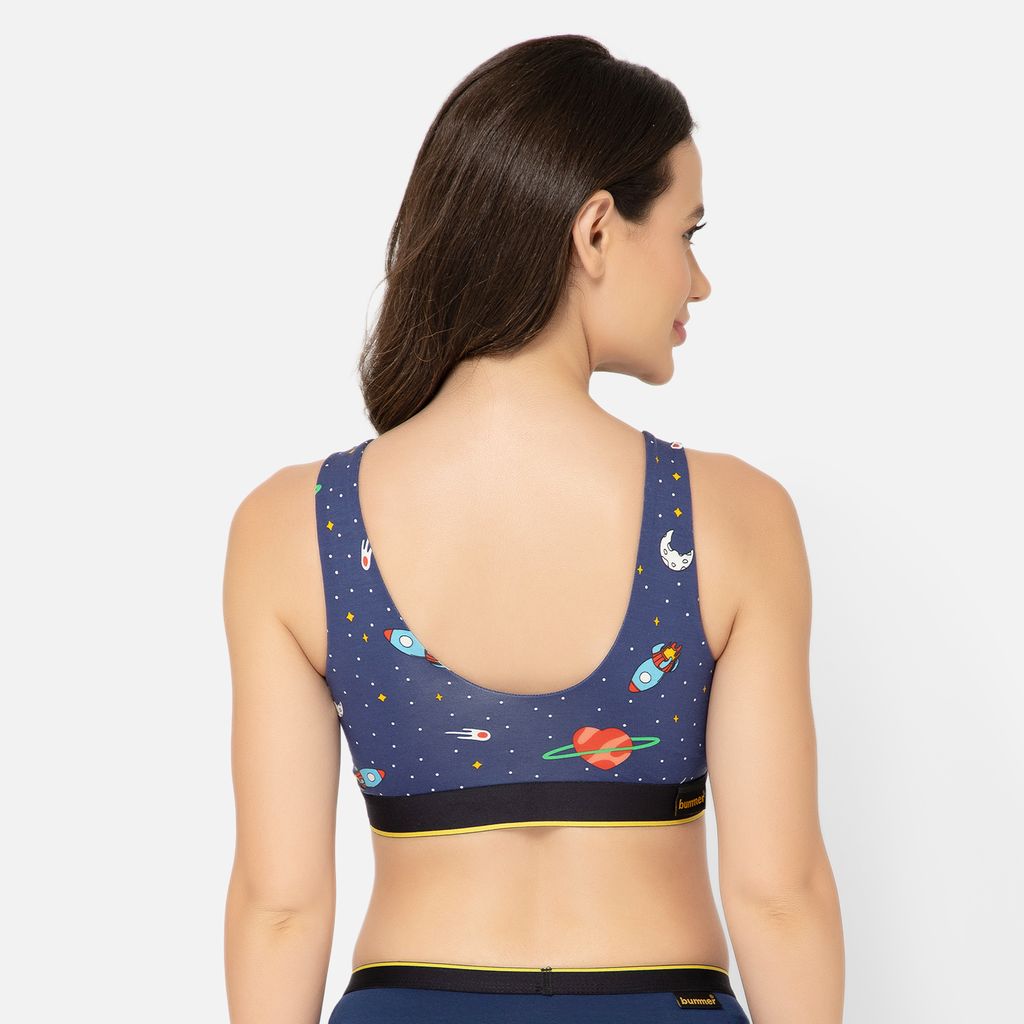 Bummer Women's Proactive Wireless Non Padded Sports Bra | Micro Modal Anti Bacterial & Full Coverage - Planet Love