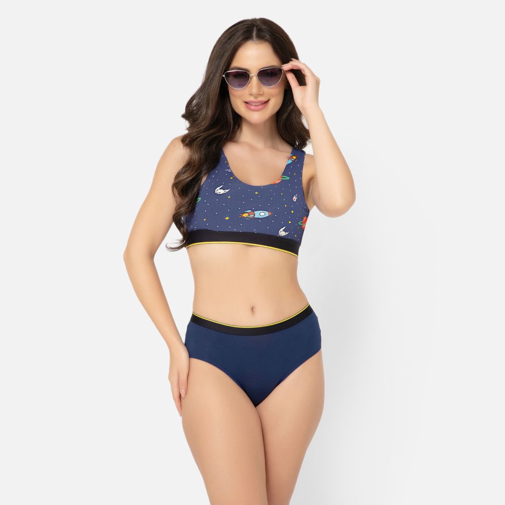 Bummer Women's Proactive Wireless Non Padded Sports Bra | Micro Modal Anti Bacterial & Full Coverage - Planet Love