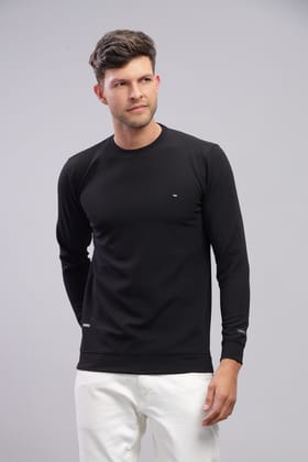 Men Solid Round Neck Polyester  T-Shirt