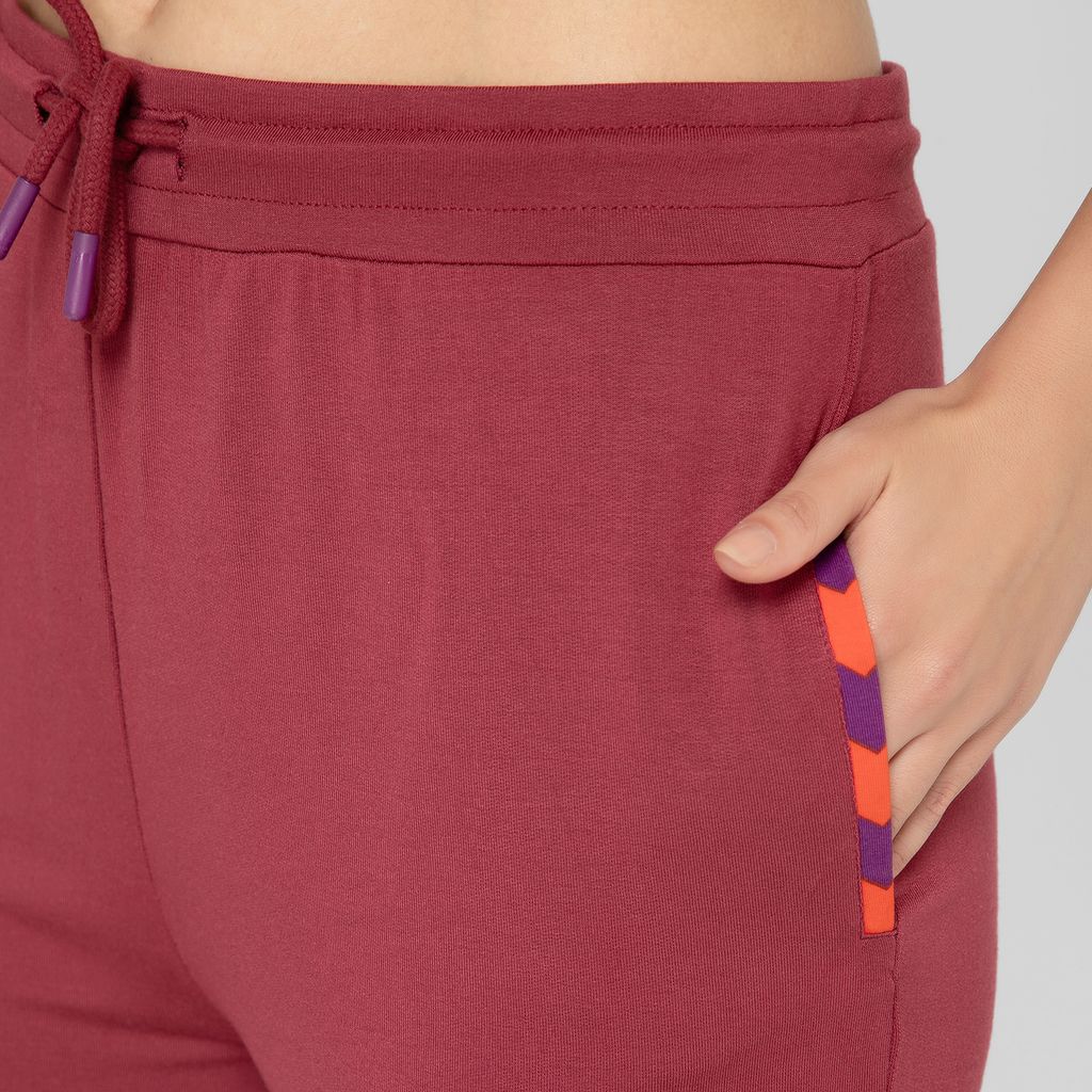 Bummer Women's Solid Micro Modal Shorts | Relaxed Fit Casual Lounge Shorts with Side Pocket - Merlot