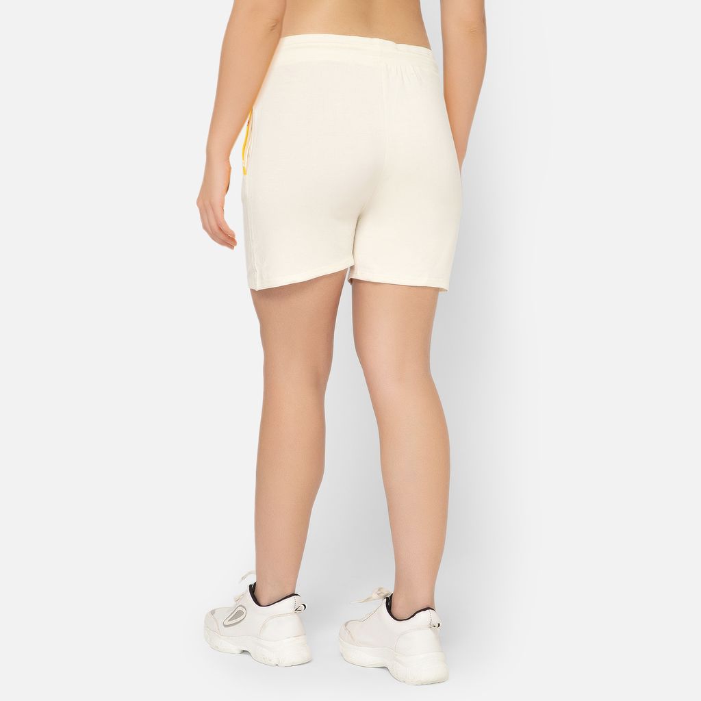 Bummer Women's Solid Micro Modal Shorts | Relaxed Fit Casual Lounge Shorts with Side Pocket - Champagne