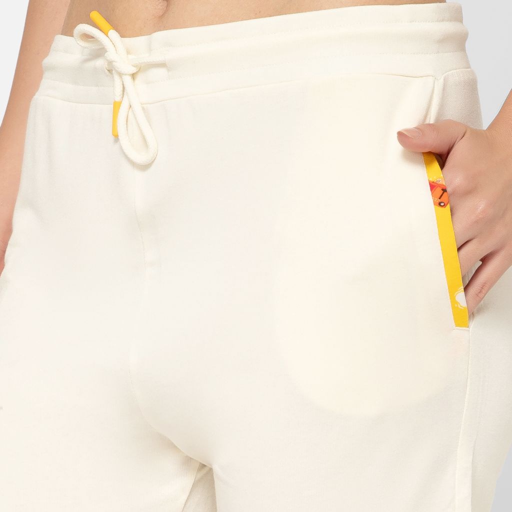 Bummer Women's Solid Micro Modal Shorts | Relaxed Fit Casual Lounge Shorts with Side Pocket - Champagne