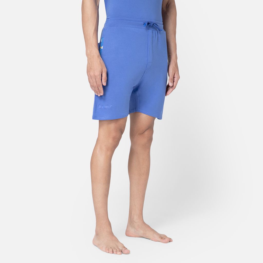 Bummer Men's Solid Micro Modal Shorts | Regular Fit Casual Lounge Shorts with Side Pocket - Azure