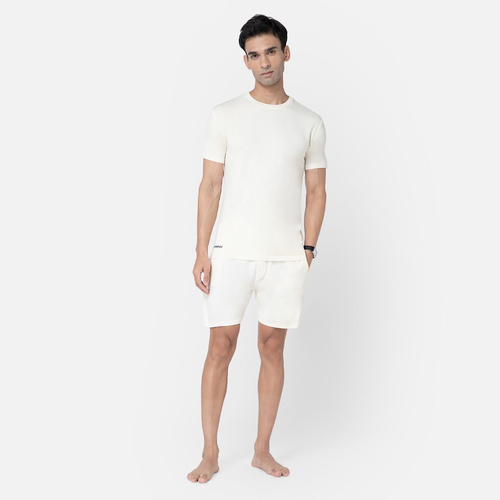 Bummer Men's Solid Micro Modal Shorts | Regular Fit Casual Lounge Shorts with Side Pocket - Champagne
