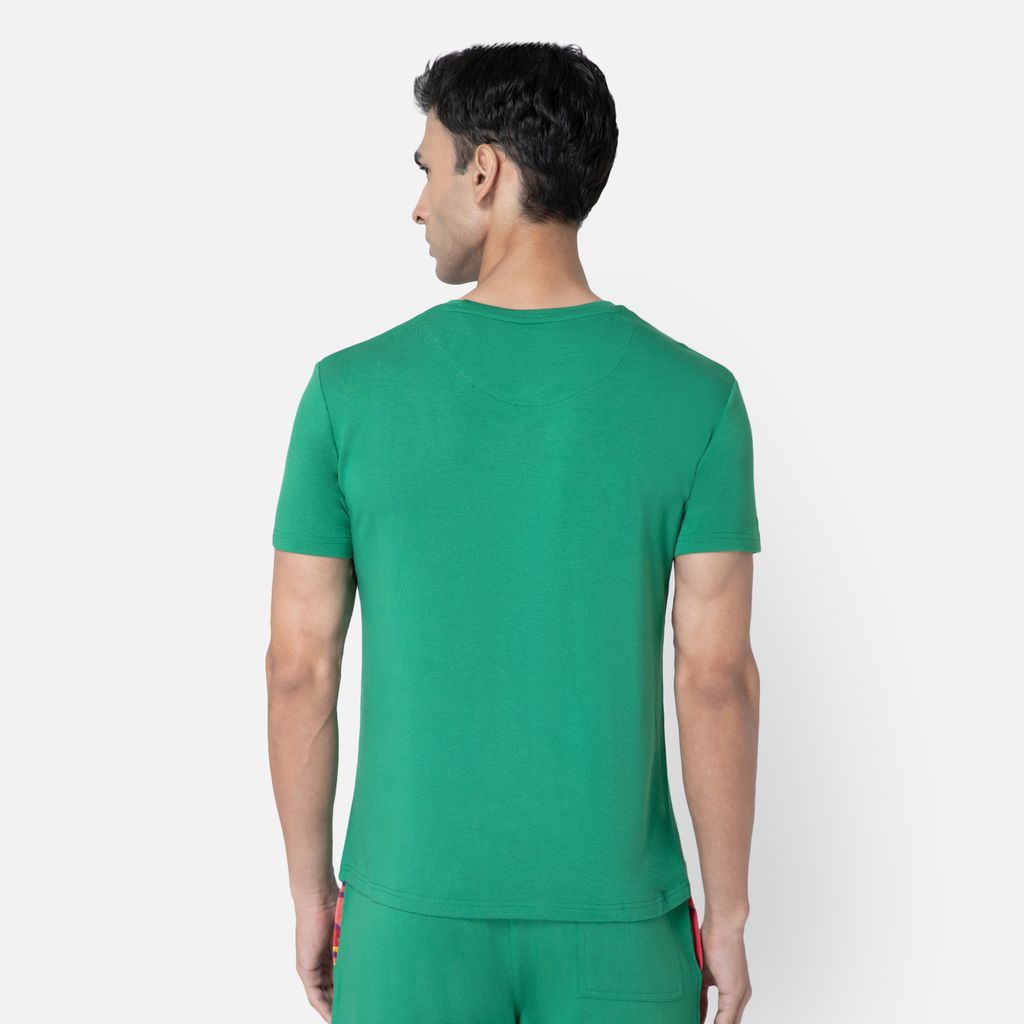 Bummer Men's Solid Relaxed Fit Micro Modal Half Sleeve T-Shirt - Matcha