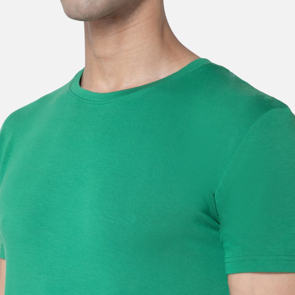 Bummer Men's Solid Relaxed Fit Micro Modal Half Sleeve T-Shirt - Matcha
