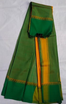 Green and Yellow Deadly Combination Pure Handloom Cotton Saree With Blouse Piece Green and Yellow Deadly Combination Pure Handloom Cotton Saree With Blouse Piece