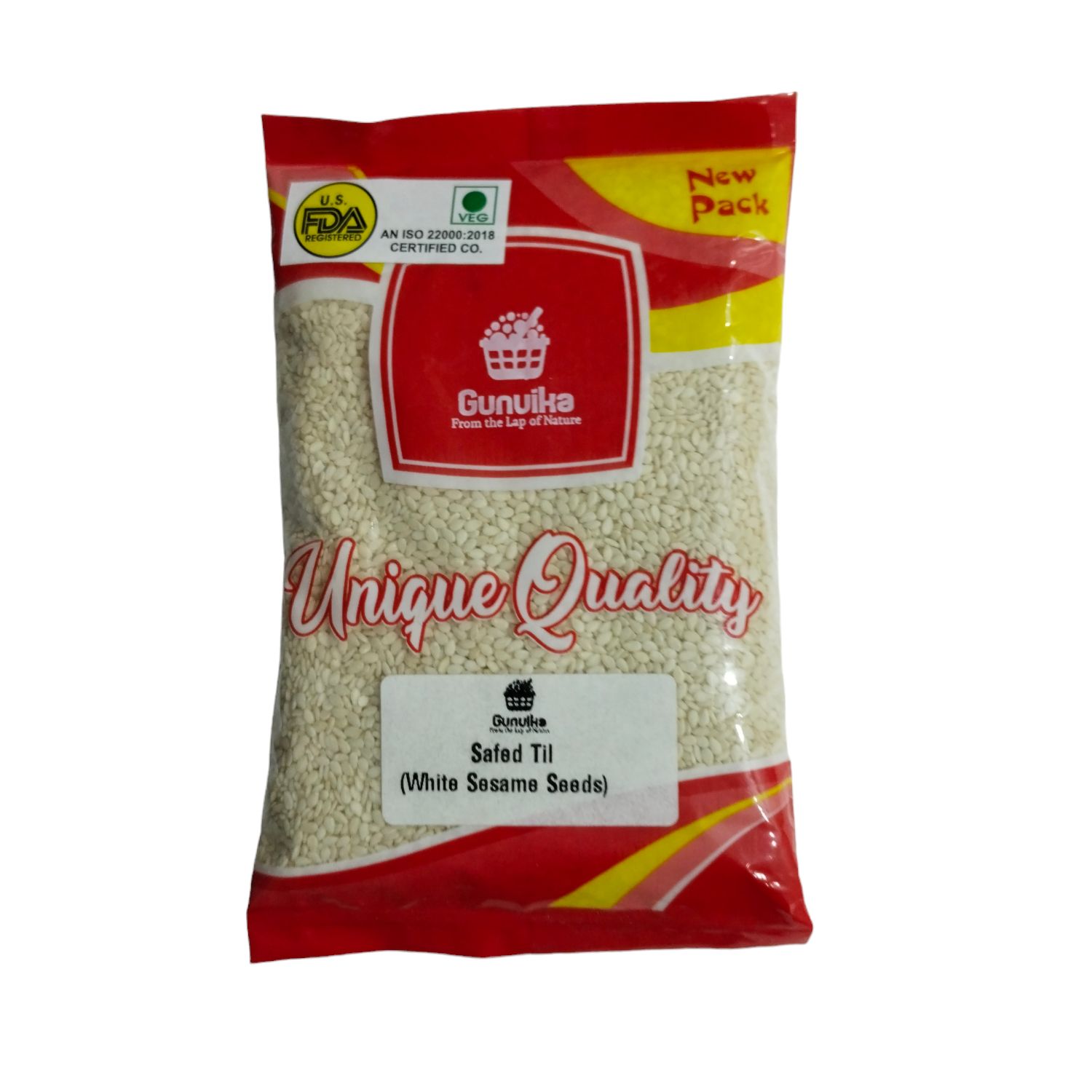 Gunvika Whole Raw White Sesame Seeds Natural White Til - 100 gm