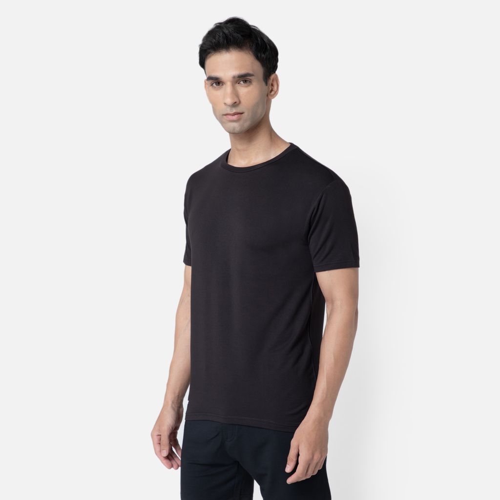 Bummer Men's Solid Relaxed Fit Micro Modal Half Sleeve T-Shirt - Afterhours