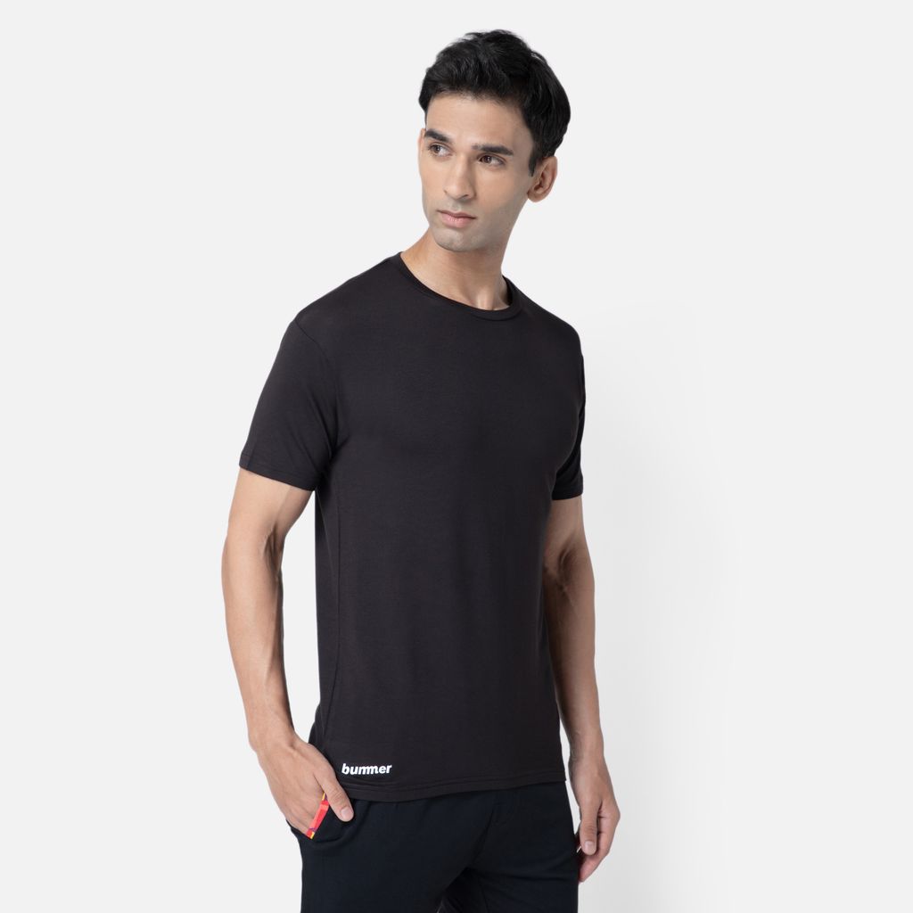 Bummer Men's Solid Relaxed Fit Micro Modal Half Sleeve T-Shirt - Afterhours