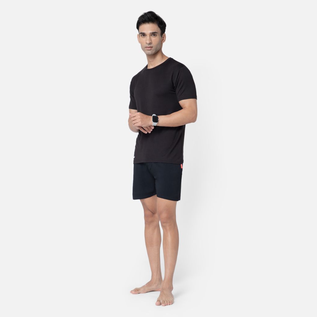 Bummer Men's Solid Relaxed Fit Micro Modal Half Sleeve T-Shirt - Afterhours
