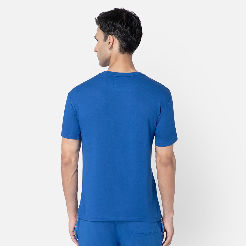 Bummer Men's Solid Relaxed Fit Micro Modal Half Sleeve T-Shirt - Skyfall