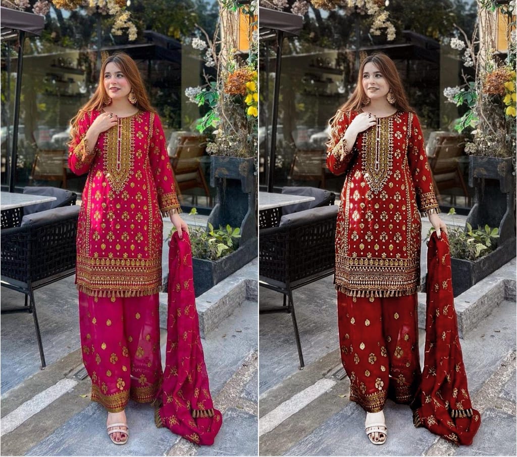 Pink Maroon Palazzo Suit Set Ready to wear indian salwar kameez Dupatta for women anarkali designer pakistani dresses Festival 3 piece