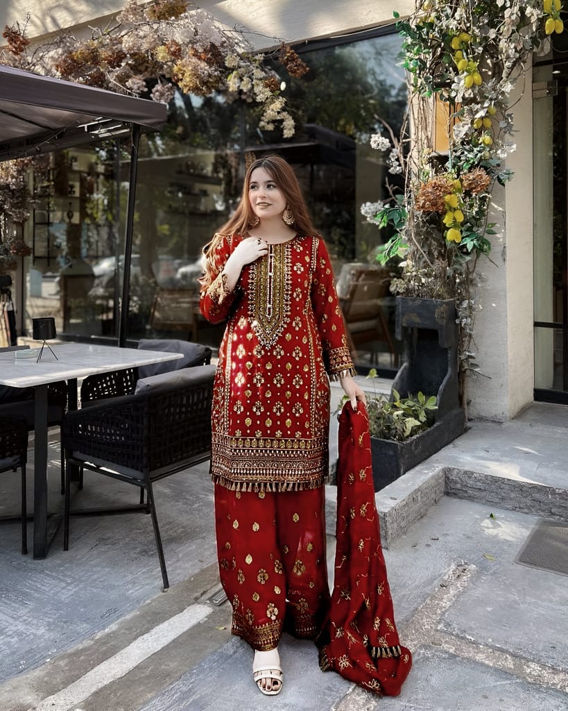 Pink Maroon Palazzo Suit Set Ready to wear indian salwar kameez Dupatta for women anarkali designer pakistani dresses Festival 3 piece