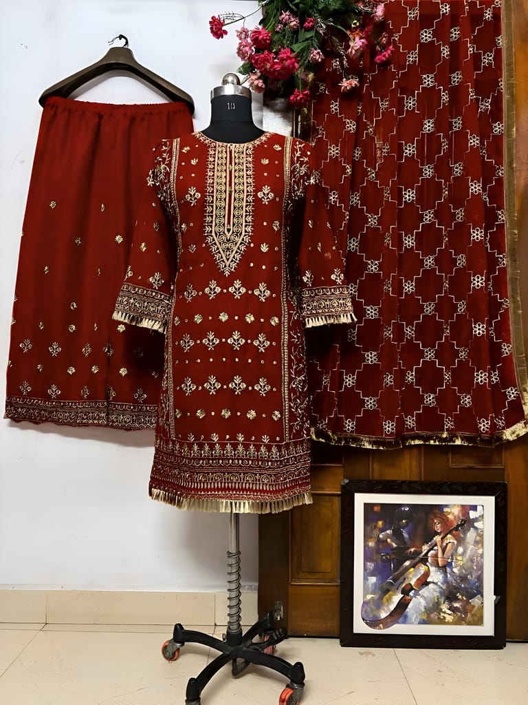 Pink Maroon Palazzo Suit Set Ready to wear indian salwar kameez Dupatta for women anarkali designer pakistani dresses Festival 3 piece