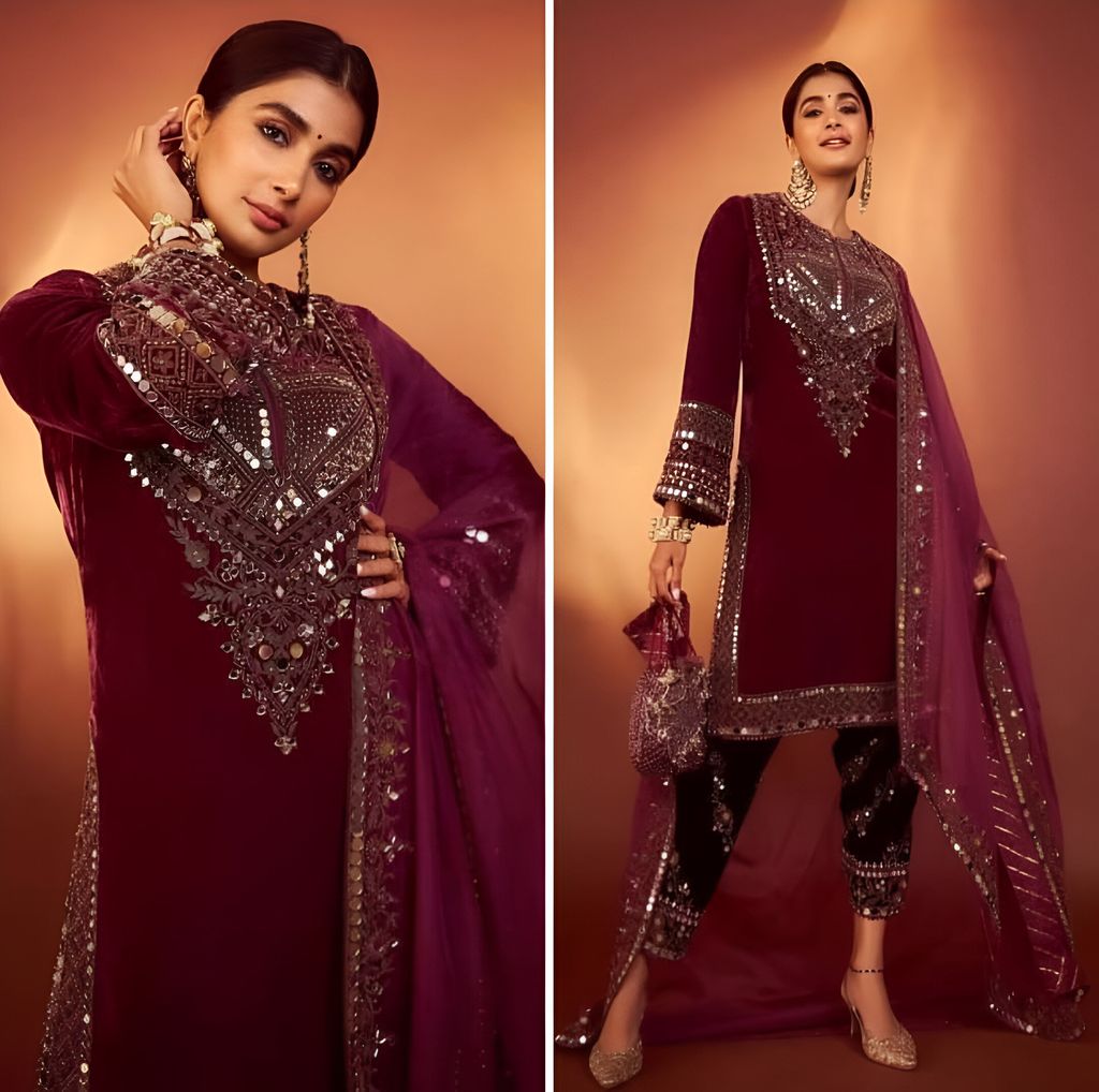 Velvet Bollywood Ready to wear indian salwar kameez Dupatta for women designer pakistani dresses Festival 3 piece
