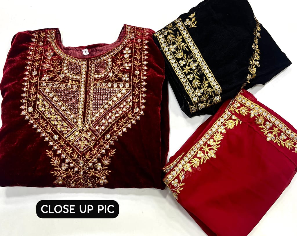 Velvet Bollywood Ready to wear indian salwar kameez Dupatta for women designer pakistani dresses Festival 3 piece
