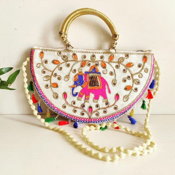Embroidered Handbag with Tassels (Various Design)