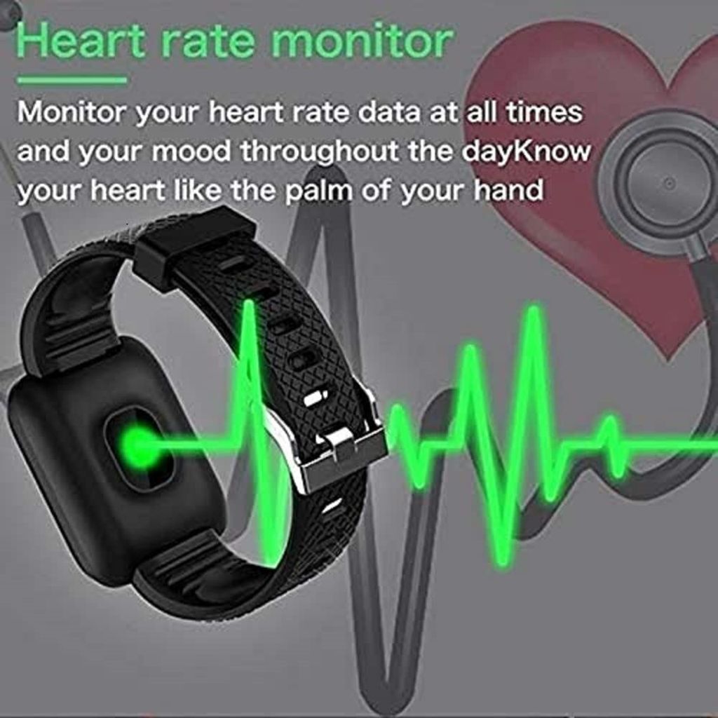 ID-116 Smart watch for Men's Womens Boys Girls, Bluetooth Smart Fitness Band Watch with Heart Rate, Step & Sports Activity Tracker