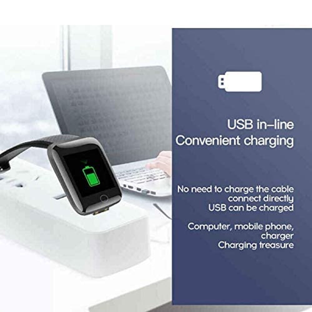 ID-116 Smart watch for Men's Womens Boys Girls, Bluetooth Smart Fitness Band Watch with Heart Rate, Step & Sports Activity Tracker