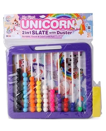 Unicorn Educational Classic Slate 2 in 1 with Duster, Count & Learn with Fun for Kids