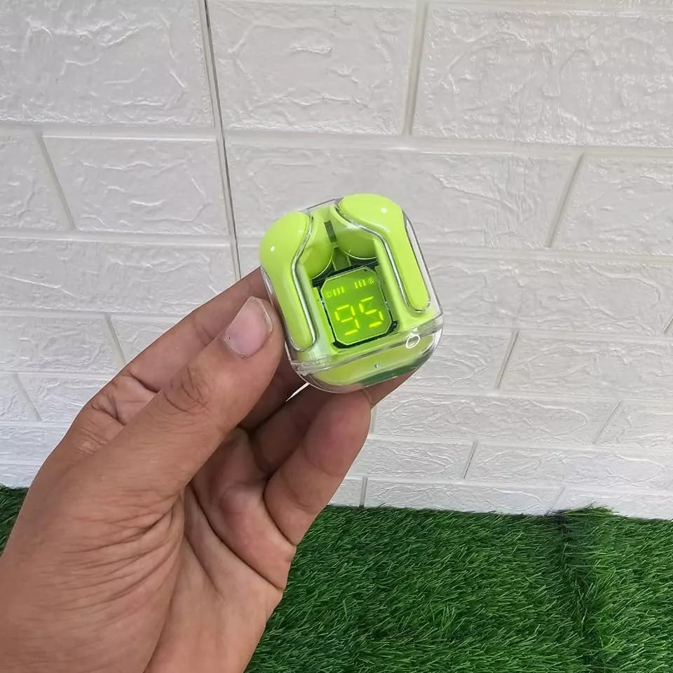 UltraPods Max TWS Earbuds Pro Bluetooth | Transparent Design | Fast Charging | 13mm HD Bass Drivers | Built-in Mic | Running, Outdoors, Music Sound (Multicolor)