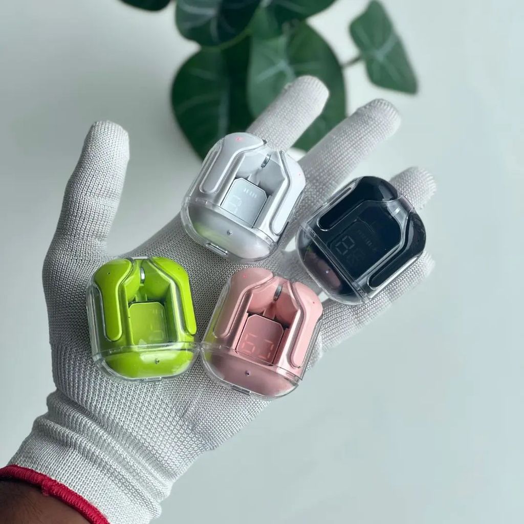 UltraPods Max TWS Earbuds Pro Bluetooth | Transparent Design | Fast Charging | 13mm HD Bass Drivers | Built-in Mic | Running, Outdoors, Music Sound (Multicolor)