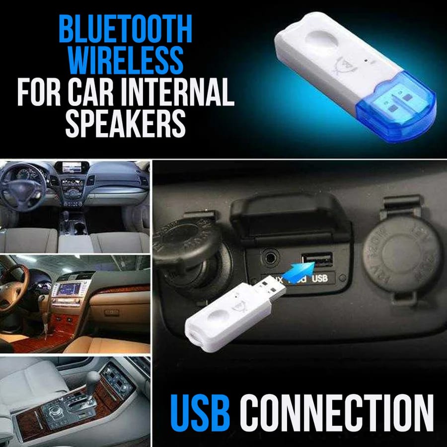 USB Bluetooth Dongle Car Bluetooth 4.0 USB Music with mic Audio Receiver Wireless Bluetooth Audio Music Adapter Car Wireless Hands-Free Dongle Kit for Speaker, USB Bluetooth -(White)