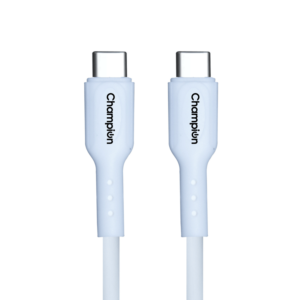 Champion SuperVOOC Type-C to C 65W Data Sync & Charging Cable PVC for all Apple & Type-C Port Devices (White)