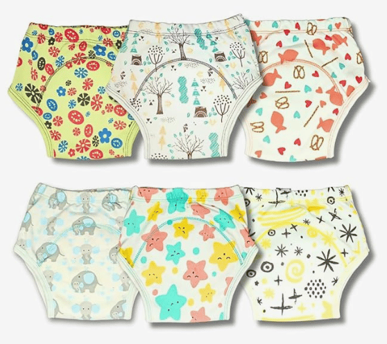 Kindermum Pull up Padded Briefs, Cotton Potty Training Pants for Babies, Pull up Trainers, Padded Shorts for Toddler Set of 6 Training Pants