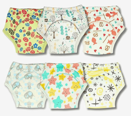 Kindermum Pull up Padded Briefs, Cotton Potty Training Pants for Babies, Pull up Trainers, Padded Shorts for Toddler Set of 6 Training Pants