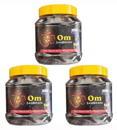 DARSHAN INCENSE- OM SAMBRANI Sticks JAR 200G (Pack of 3)