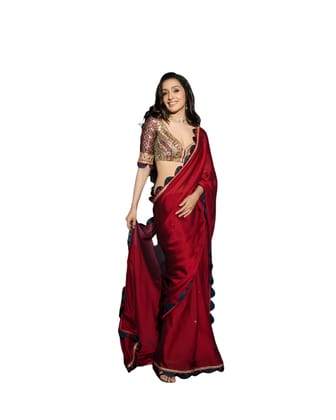 Red Bollywood Designer Saree With Blouse Readymade Stitched Wedding Bridal Ready To Wear Saree Red Bollywood Designer Saree With Blouse Readymade Stitched Wedding Bridal Ready To Wear Saree