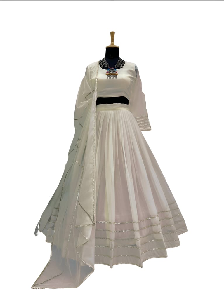 White Lehenga choli Readymade Full Stitched For Wedding bridal chaniya choli ready to wear partywear