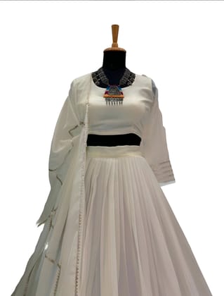 White Lehenga choli Readymade Full Stitched For Wedding bridal chaniya choli ready to wear partywear