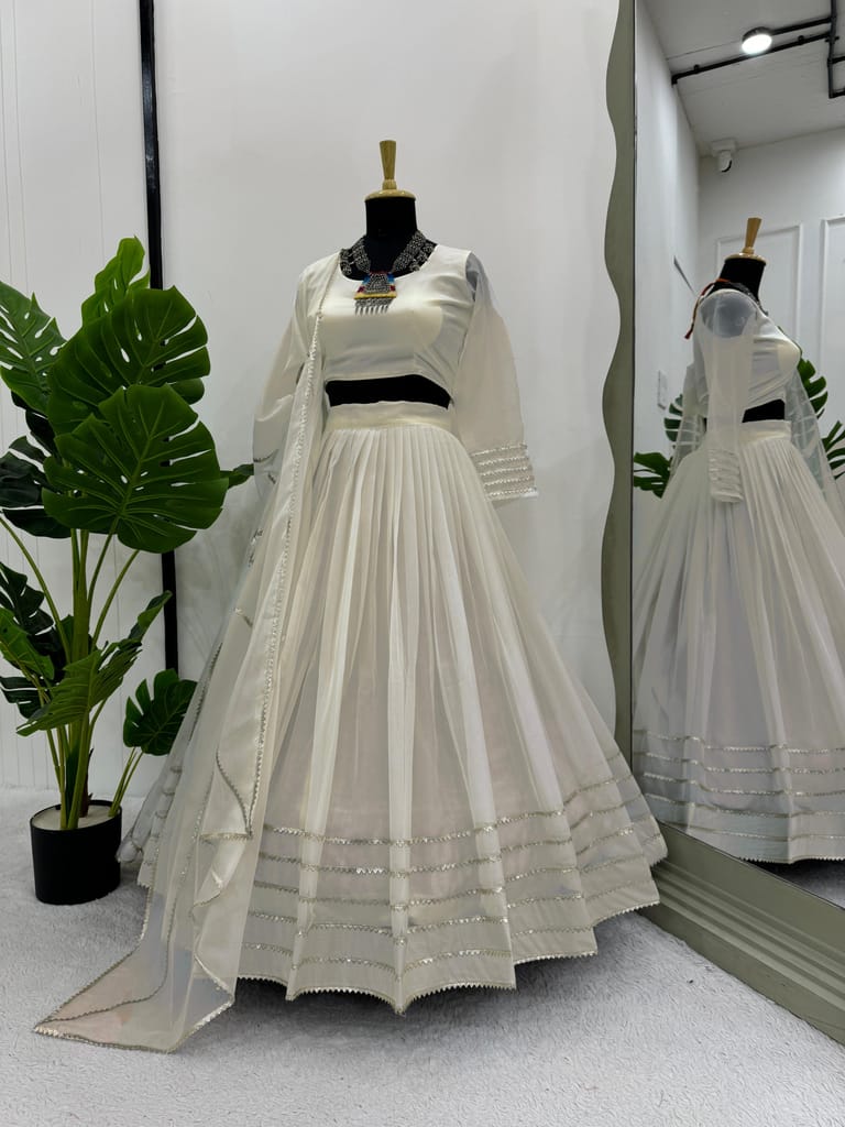White Lehenga choli Readymade Full Stitched For Wedding bridal chaniya choli ready to wear partywear